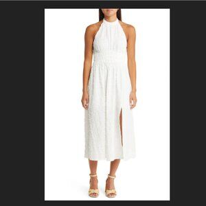 Floret Studios Textured Halter Midi Dress